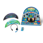 Melissa & Doug Jet Pilot Interactive Dashboard - Set of 7-22 sounds in all, including turbo boost, landing gear, night mode, seatbelt, weather (rain, snow, thunder, clear), left/right turn, cabin and tower communications; press and hold a button to record messages, release to play back with voice change