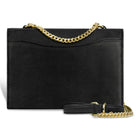 Champs Gala Collection Leather Clutch Shoulder Bag - Black-Gusset with center divider