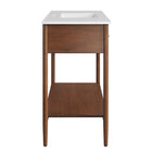 Modway Zaire 48" Single Sink Bathroom Vanity - Walnut/White-Ceramic Single Sink Basin
