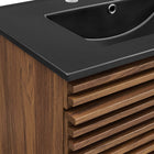 Modway Render 30" Wall-Mount Bathroom Vanity - Walnut/Black-9
