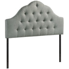 Modway Sovereign Upholstered Fabric King Headboard - Grey-Deep inset buttons