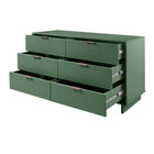 Manhattan Comfort Granville 55.04" Modern Double Wide Dresser - Sage Green-Featuring 25mm of Board Thickness Made of High Quality Solid Wood and Solid Wood Ribbed Drawer Front.