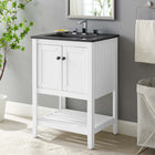 Modway Prestige 24" Bathroom Vanity - White/Black-Soft-Close Doors