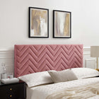 Modway Mercy Chevron Tufted Performance Velvet King/California King Headboard - Dusty Rose-Performance Velvet