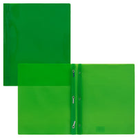 Staples 3-Prong Fastener Poly Report Cover - Lime Green-Lime Green Poly Report Covers with tang
