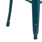 Flash Furniture Commercial Grade 30" High Backless Distressed Antique Metal Indoor-Outdoor Barstool - Blue-Seat Width: 12"