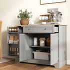 HOMCOM Modern Sideboard Buffet Cabinet with Wood Effect Top & Multi Storage Shelves - Grey-Quality MDF with treated surface for easy cleaning