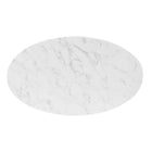 Modway Verne 48" Oval Artificial Marble Dining Table - Gold White-Non-Marking Foot Ring