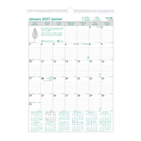 Blueline 2027 EcoLogix Monthly Wall Calendar - 12" x 17" - Bilingual-12 Months, January to December