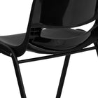 Flash Furniture HERCULES Series Kid's Black Ergonomic Shell Stack Chair with Black Frame & 14" Seat Height-Vented Back allows air circulation