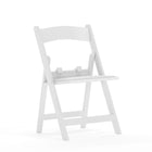 Flash Furniture Kids White Resin Folding Chair with White Vinyl Padded Seat-Resin Folding Chair