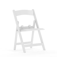 Flash Furniture Kids White Resin Folding Chair with White Vinyl Padded Seat-Resin Folding Chair