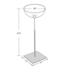 Azar Bowl Floor Display - 14" - Silver/Clear-14" Diameter bowl