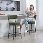 HOMCOM 27" Counter Height Modern Bar Stools - Green - 2 Pack-Robust steel legs with adjustable foot pads keep stools steady on any surface
