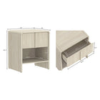 Manhattan Comfort Novara 22" Contemporary 1-Drawer Nightstand - Whitewashed Oak-Textured Drawer Fronts: Vertical fluted detailing adds visual interest and a refined, modern look