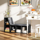 HOMCOM Bookshelf with Reading Nook - Black-Trapezoidal Compartment Inner Size: 7.2"/18.4 cm (upper length), 9.7"/24.6 cm (lower length), 11.8"/30 cm (depth), 10.9"/27.8 cm (height)