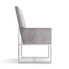 Manhattan Comfort Element 23.74" Modern Velvet Upholstered Dining Chair - Grey-High Back Seat with Clean Simplistic Comfort Armrest