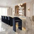 Zuo Emas Barstool - Midnight Grey-Assembly not required