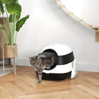 PawHut Covered High Sided Cat Litter Box with Lid - Black-An included air freshener, which stops unwanted odors from spreading 