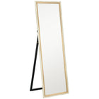 HOMCOM Full Length Mirror Standing Leaning Wall - 53.3" W x 162.6" H - Brown-64" x 21" (162.6 x 53.3 cm) big mirror offers complete full-body reflection 