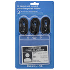 Baseline ID Badges and Lanyards - 3-7/8" x 2-5/8" - 3 Pack-Lanyard and badge holder kit