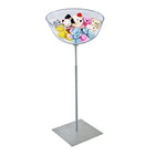 Azar Bowl Floor Display - 16" - Silver/Clear-Material: Polycarbonate