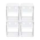 Deflecto Tilt Bin Interlocking Storage Organizer - White - 4 Pack-Clear bins tilt out effortlessly and stay open for easy access
