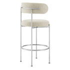 Modway Albie Fabric Bar Stools - Beige/Silver - 2 Pack-9