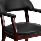 Flash Furniture Vinyl Luxurious Conference Chair with Accent Nail Trim & Casters - Black-CA117 Fire Retardant Foam