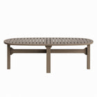 Modway Saratoga Oval Outdoor Patio Teak Wood Coffee Table - Weathered Grey-10