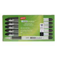Staples Icebreaker Ballpoint Pens - 1.0 mm - Black - 12 Pack-Great value