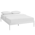Modway Elsie Full Bed Frame - White-Slatted Birchwood Support System