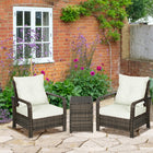 Outsunny 3-Pieces Wicker Patio Furniture Set - Beige-Suitable for outdoor patio, yard, garden, terrace, and backyard    