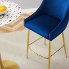 Modway Discern Performance Velvet Bar Stool - Navy-Dense Foam Padding