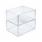 Azar Small Stackable Plastic Storage Bin - 2.5" x 4.25" - Clear - 4 Pack-Convenient 4-pack for multi-area organization throughout the home or workspace
