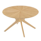 Modway Crossroads Round Wood Coffee Table - Oak-Solid Wooden Legs