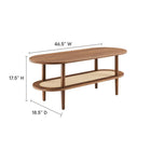 Modway Torus Oval Coffee Table - Walnut-Wood Grain Laminate