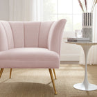 Modway Veronica Channel Tufted Performance Velvet Armchair - Pink-Performance Velvet Upholstery