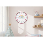 Monarch Specialties 9103 18" Round Juvenile Wall Clock - Multi-Coloured Face/Pink Frame-The large numeric display ensures accurate timekeeping at a glance, perfect for kids learning to tell time and brightening up their room with style