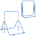 Qaba Kids Folding Expandable Horizontal Kip Gymnastics Bar - Blue-Shock absorption, non-slip feet, and high stability 