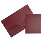 JAM Paper Heavy Duty Plastic Two-Pocket School Folders - Burgundy - 6 Pack-Colour: Purple