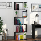 HOMCOM 5-Tier Geometric Bookshelf - Black-Back is equipped with anti-falling hardware