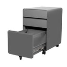 Geelong 3-Drawer Rounded Filing Cabinet - Grey-Dimensions: 25.1"  H x 15.75"  W x 20.1"  D