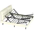 MotionGrey King Adjustable Bed Frame - Electric Bed Base with Wired Remote & Head/Foot Adjustment - King - Black-Built with durable carbon steel to support up to 600 lb, ensuring long-lasting stability and reliable performance