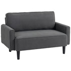 HOMCOM Loveseat Sofa - Dark Grey-Seamless integrated seat and backrest for optimal comfort