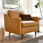 Modway Impart Genuine Leather Armchair - Tan-Genuine Leather Upholstery