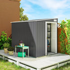 Outsunny 5 x 7FT Lean to Outdoor Storage Shed with Foundation Kit-Includes 2 extra hooks and 2 adjustable shelves
