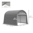 Outsunny Garden Storage Tent with Galvanized Steel Frame - 10' x 10' -Two large zipped doors can seal shut
