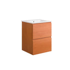 Modway Scenic 18" Wall-Mount Bathroom Vanity - Cherry/White-Wall-Mount Bathroom Vanity Cabinet