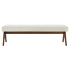 Modway Lyra 63" Boucle Upholstered Bench - Ivory/Boucle-Assembly Required
